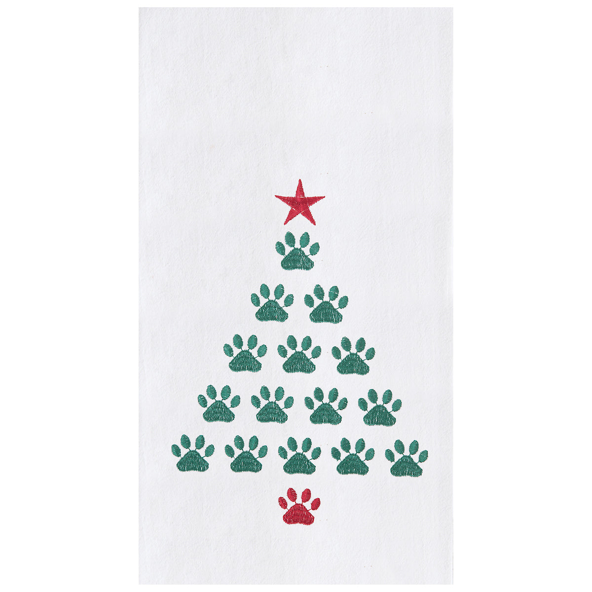 Christmas Tree Paws Flour Sack Kitchen Towel