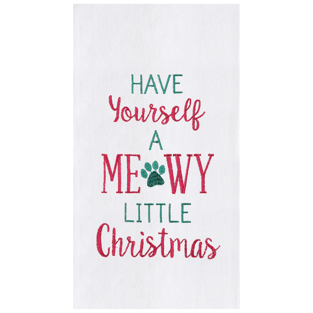 Meowy Christmas Flour Sack Kitchen Towel
