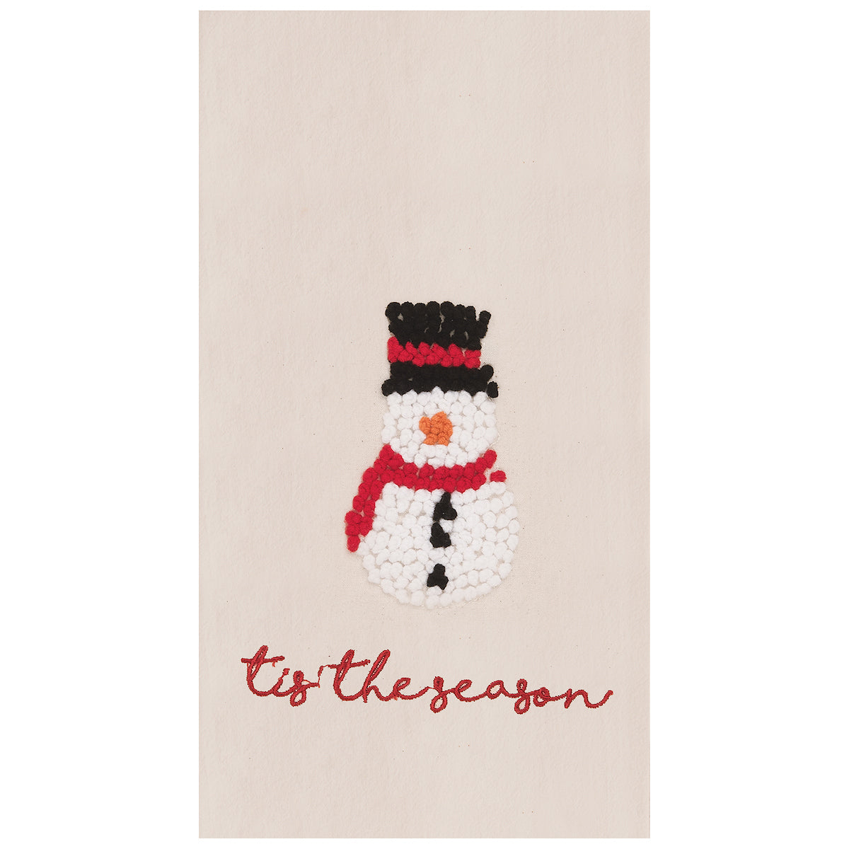 Tis The Season Snowman Flour Sack Kitchen Towel