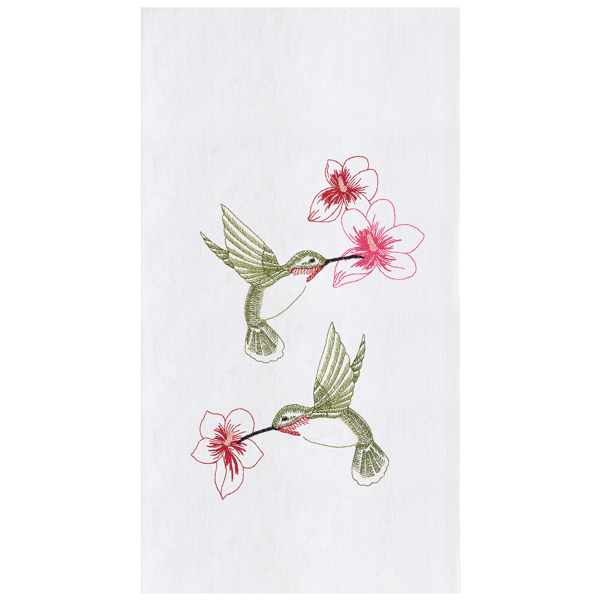 Hummingbird Flower Flour Sack Kitchen Towel