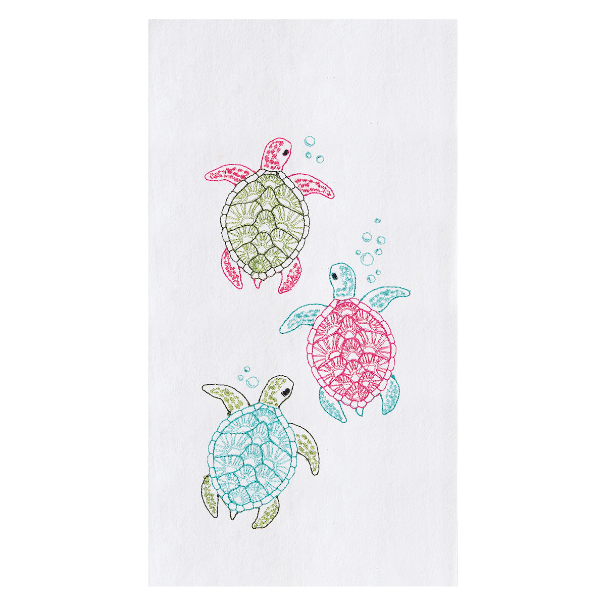 Rainbow Turtle Flour Sack Kitchen Towel