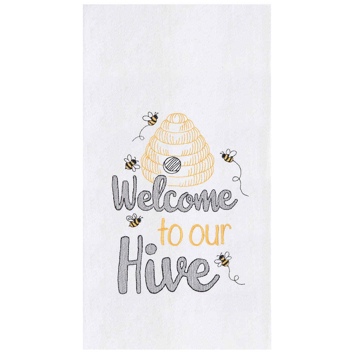Welcome Hive Flour Sack Kitchen Towel