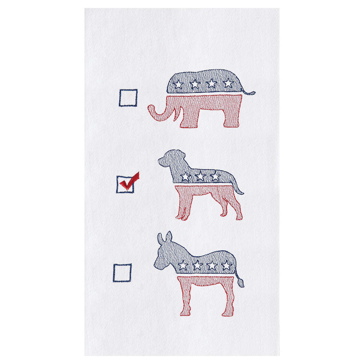 Dog Political Party Flour Sack Kitchen Towel