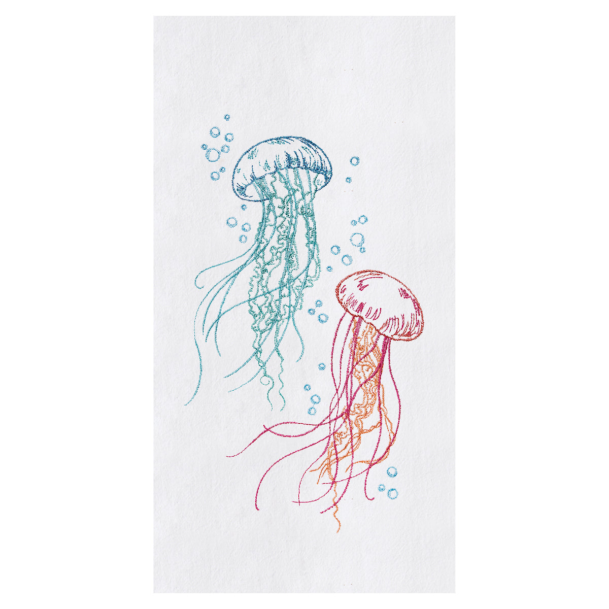 Jellyfish Bubbles Flour Sack Kitchen Towel