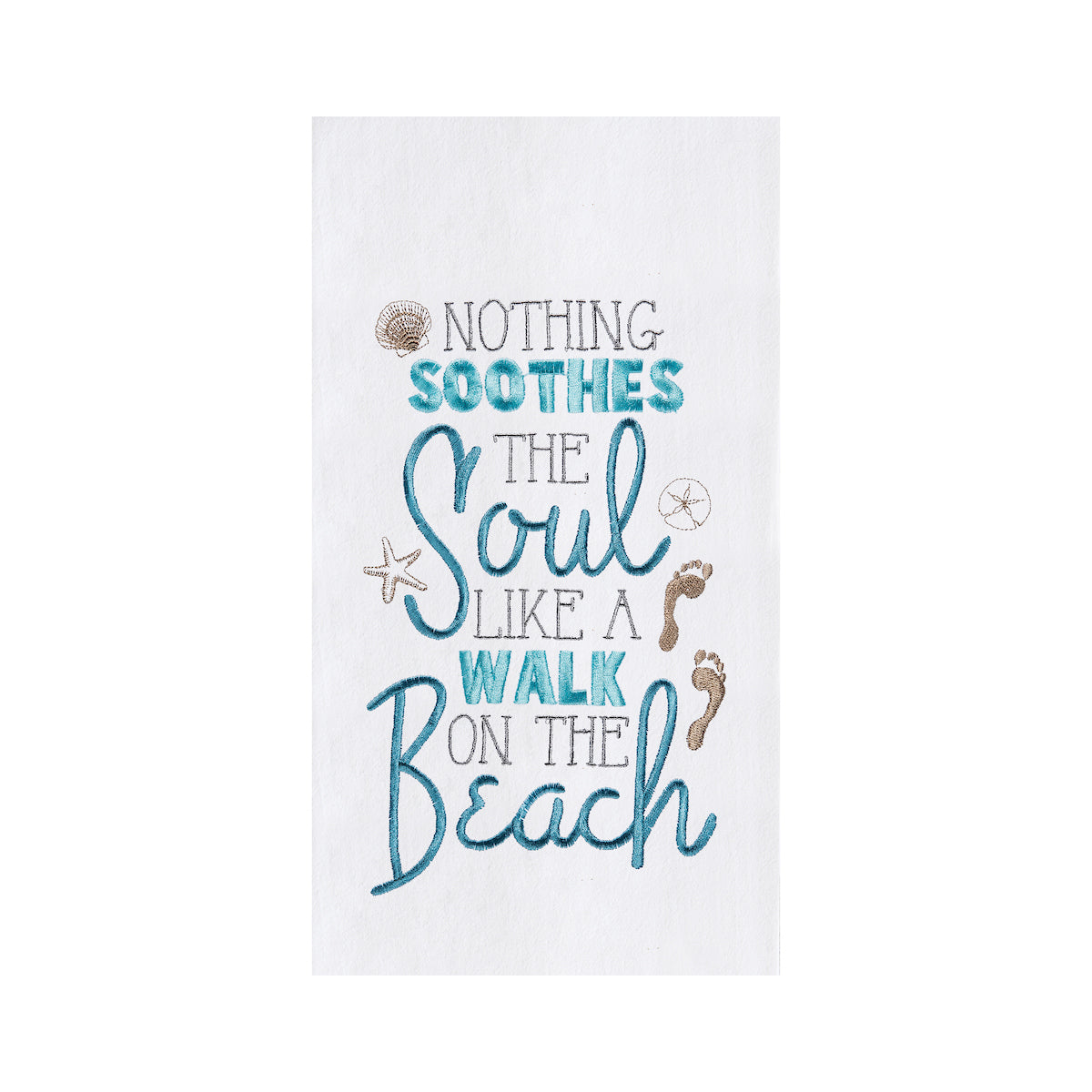 Walk On The Beach Flour Sack Kitchen Towel