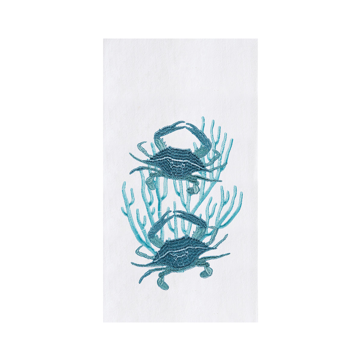 2 Blue Crabs Flour Sack Kitchen Towel