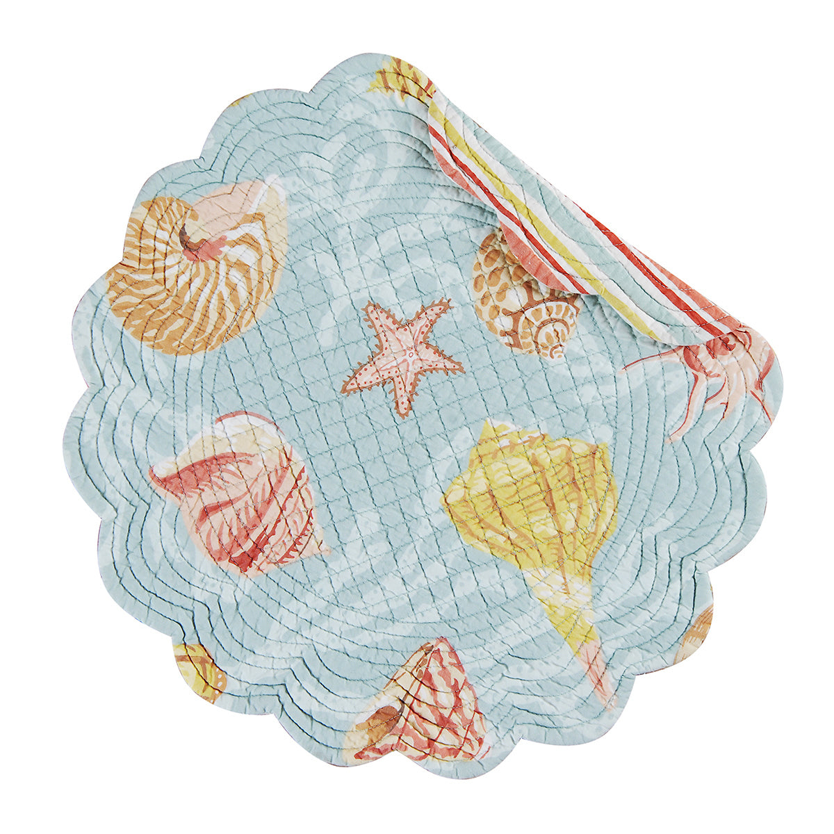 St. Martin Blue Quilted Round Placemat