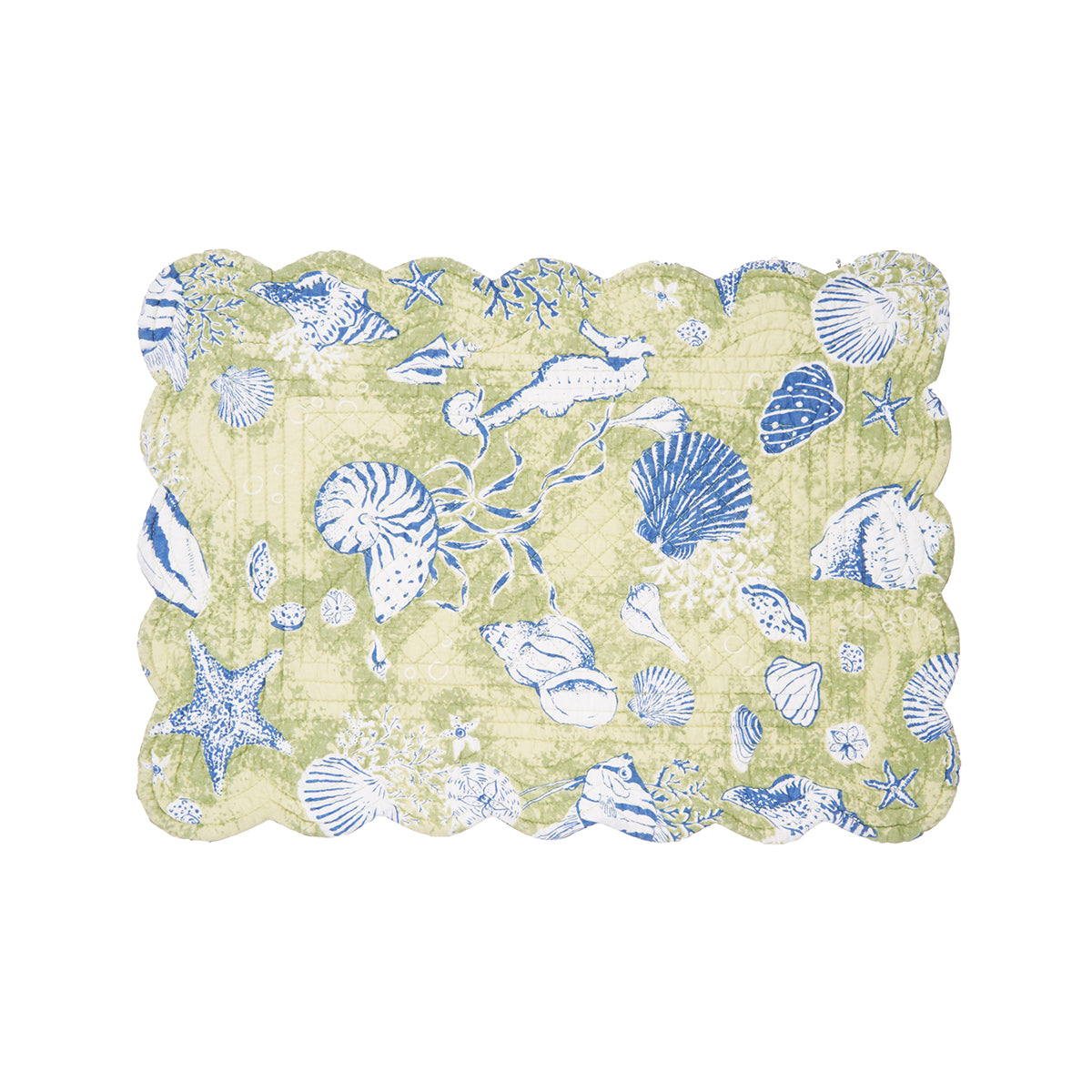 Sea Green Scallop Quilted Placemat