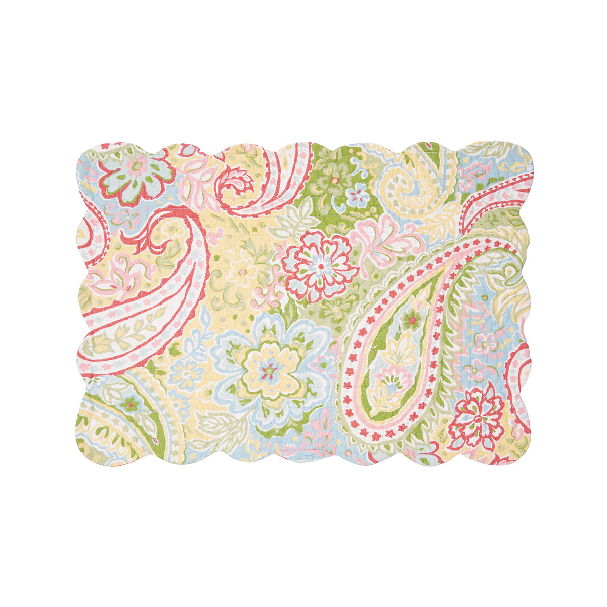 Bright Paisley Quilted Placemat