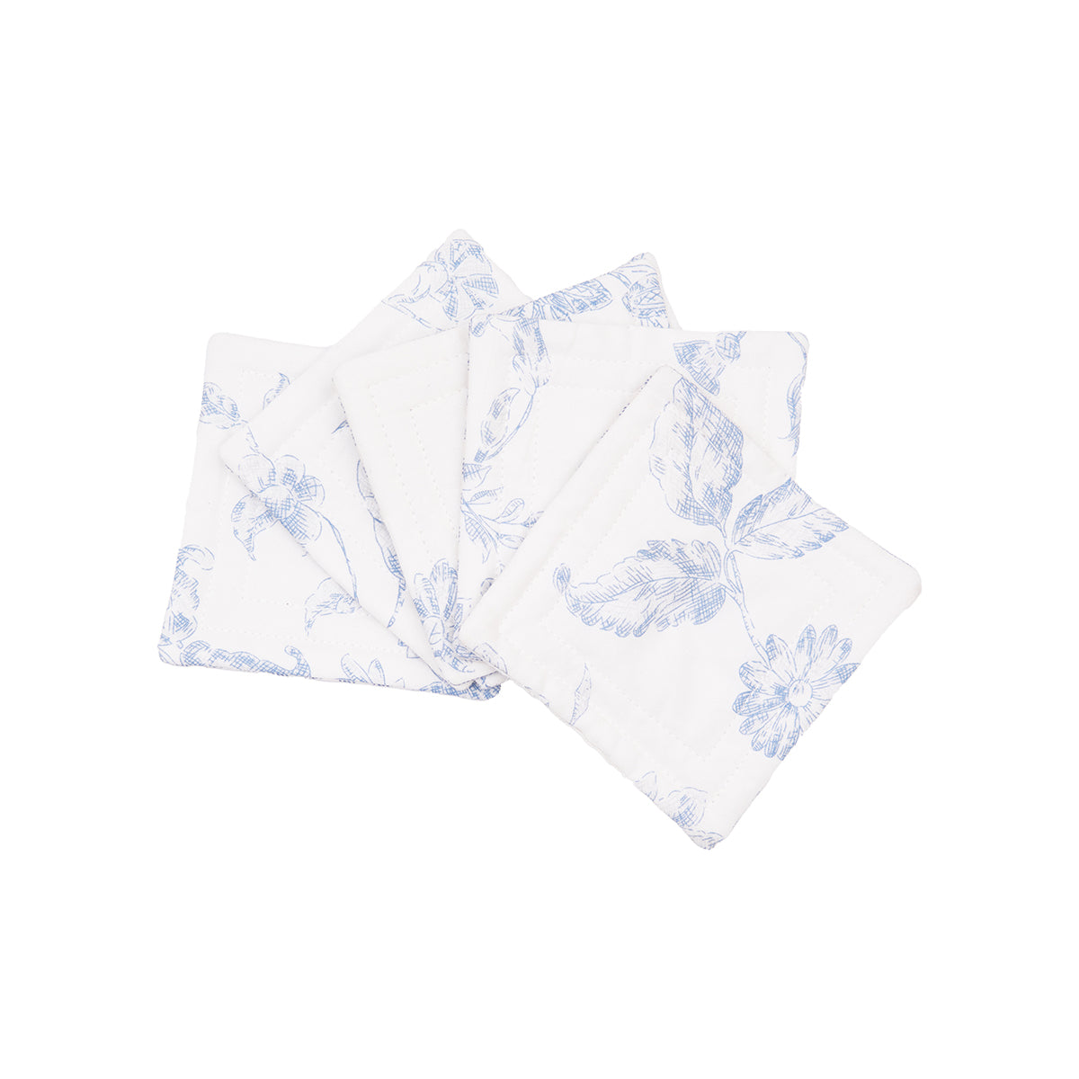 Brighton Blue Toile Quilted Coaster, Set of 6