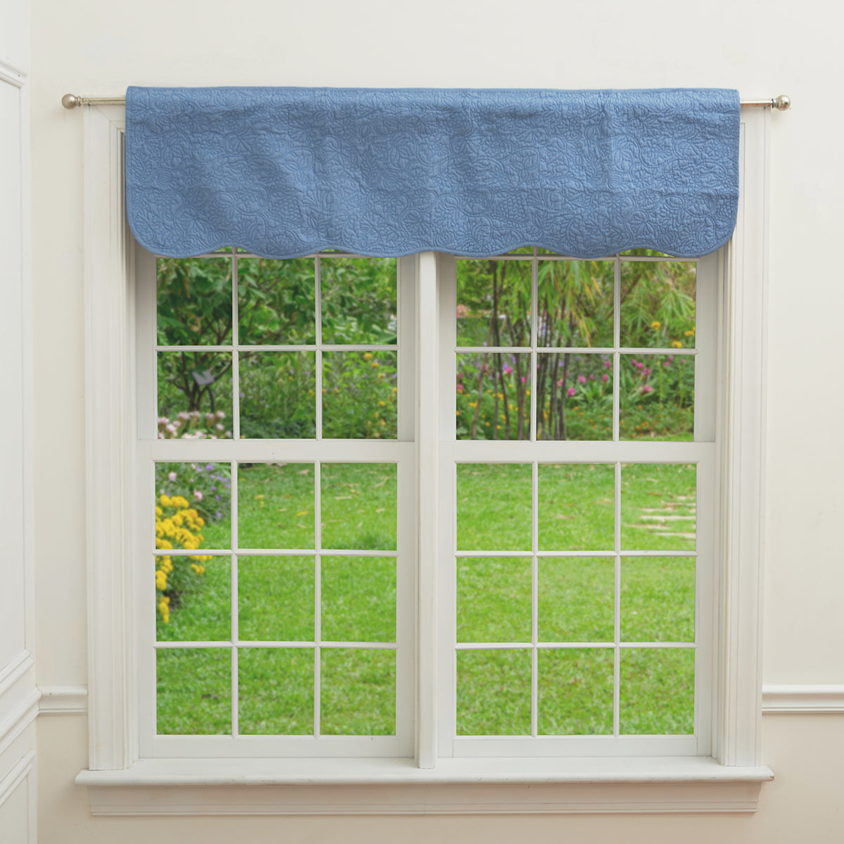 Gloucester Blue Quilted Valance