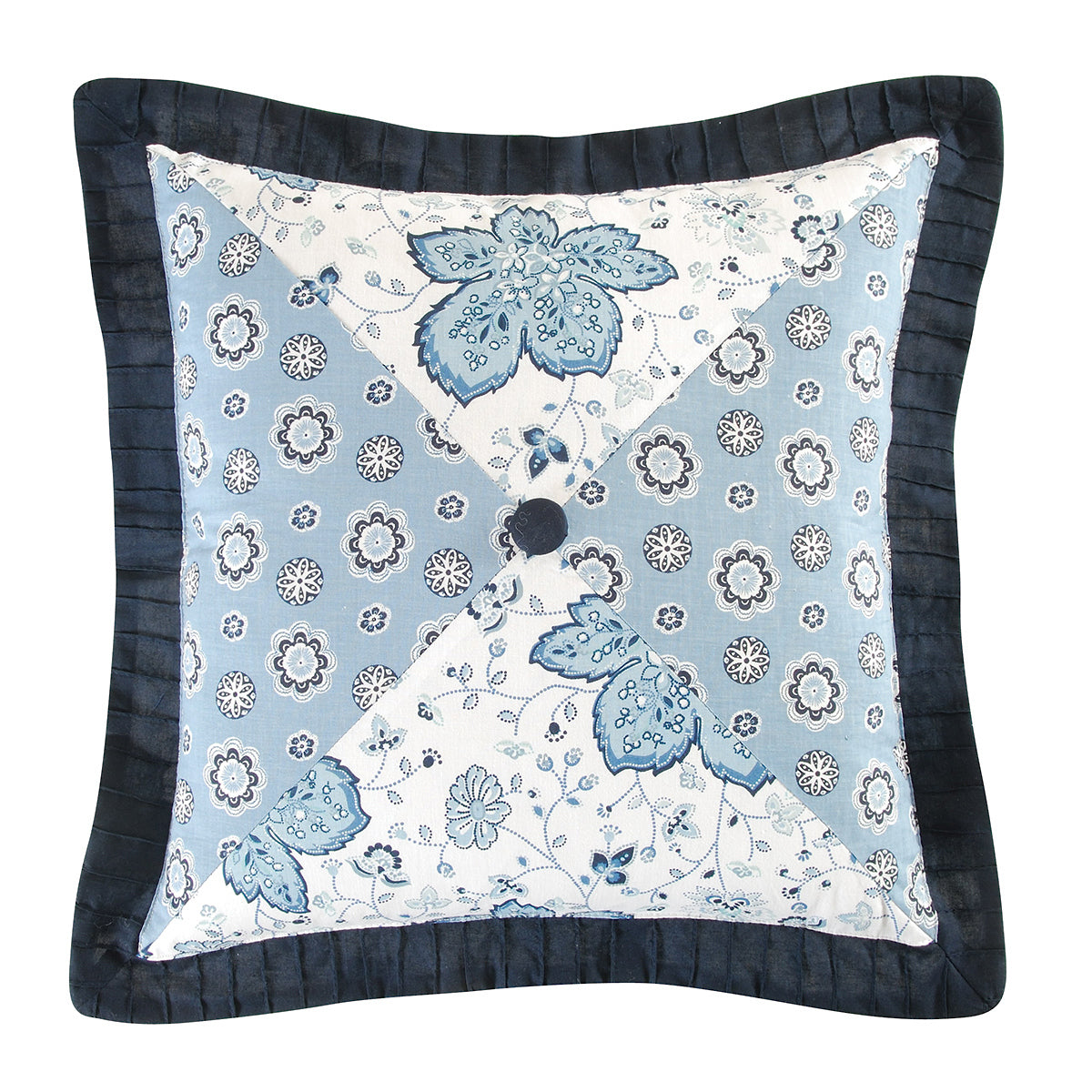 Navy Pillow with Button