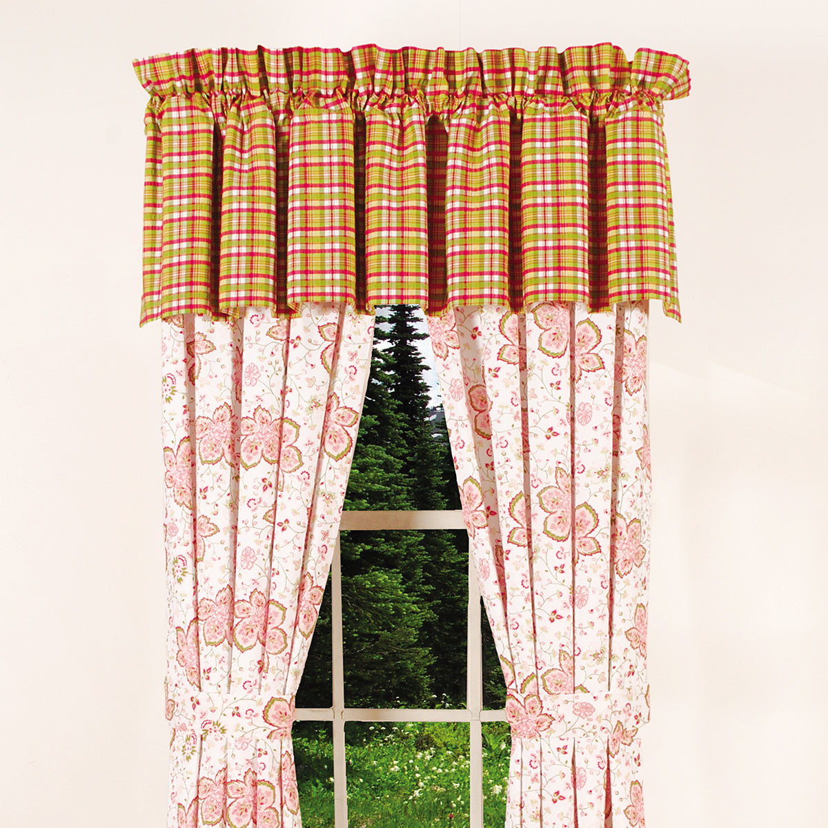 Hot Pink Plaid Valance