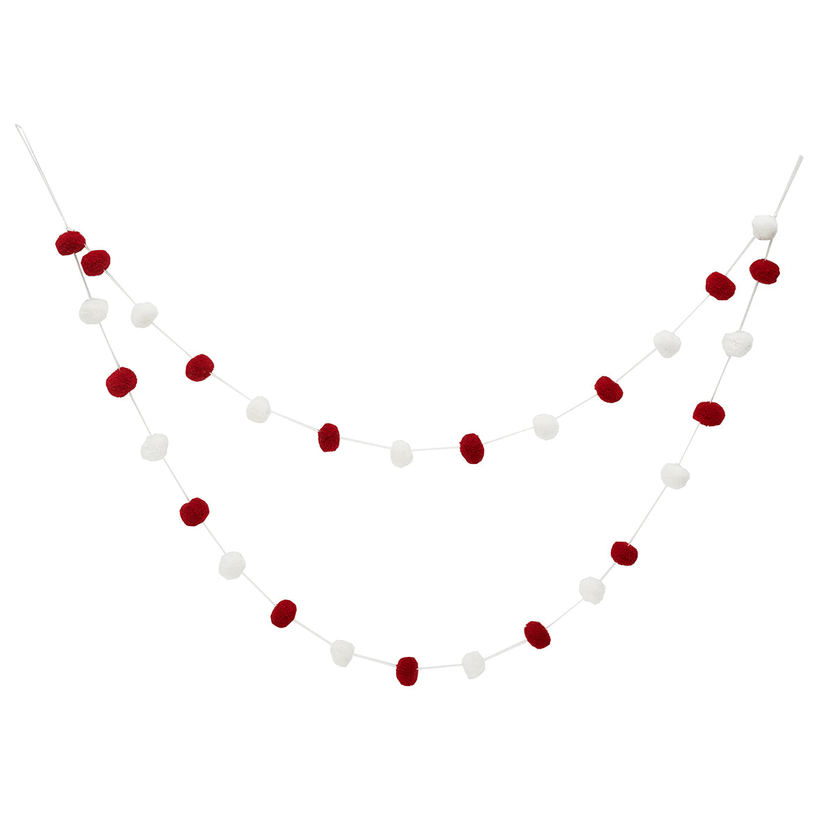 ruby & white pompom garland