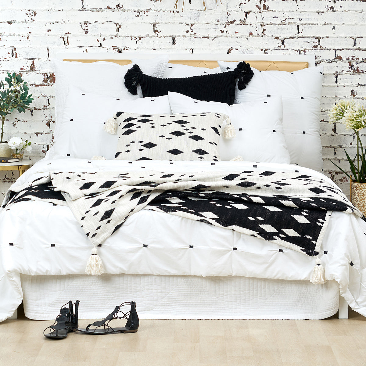 dot embroidery comforter