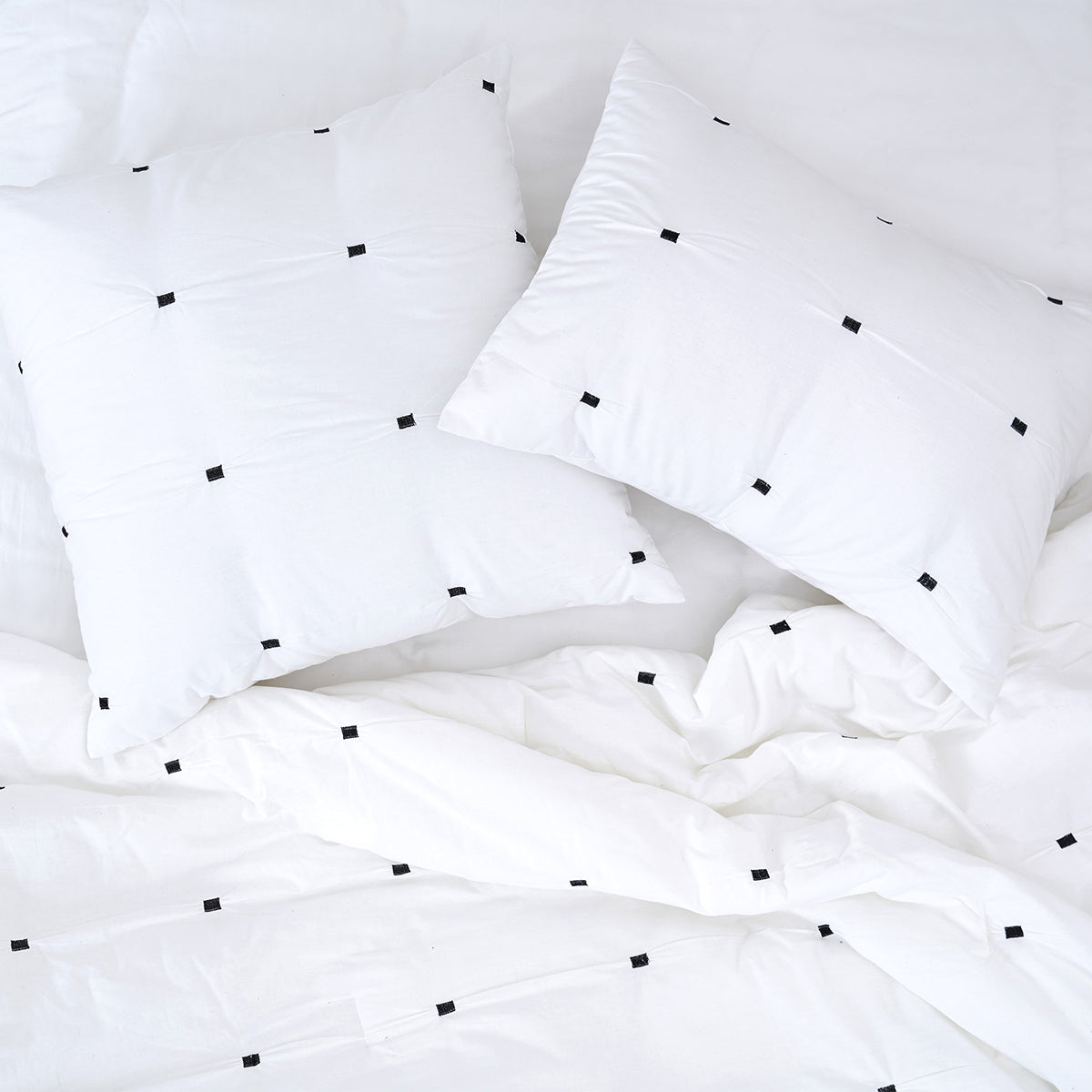 dot embroidery euro sham