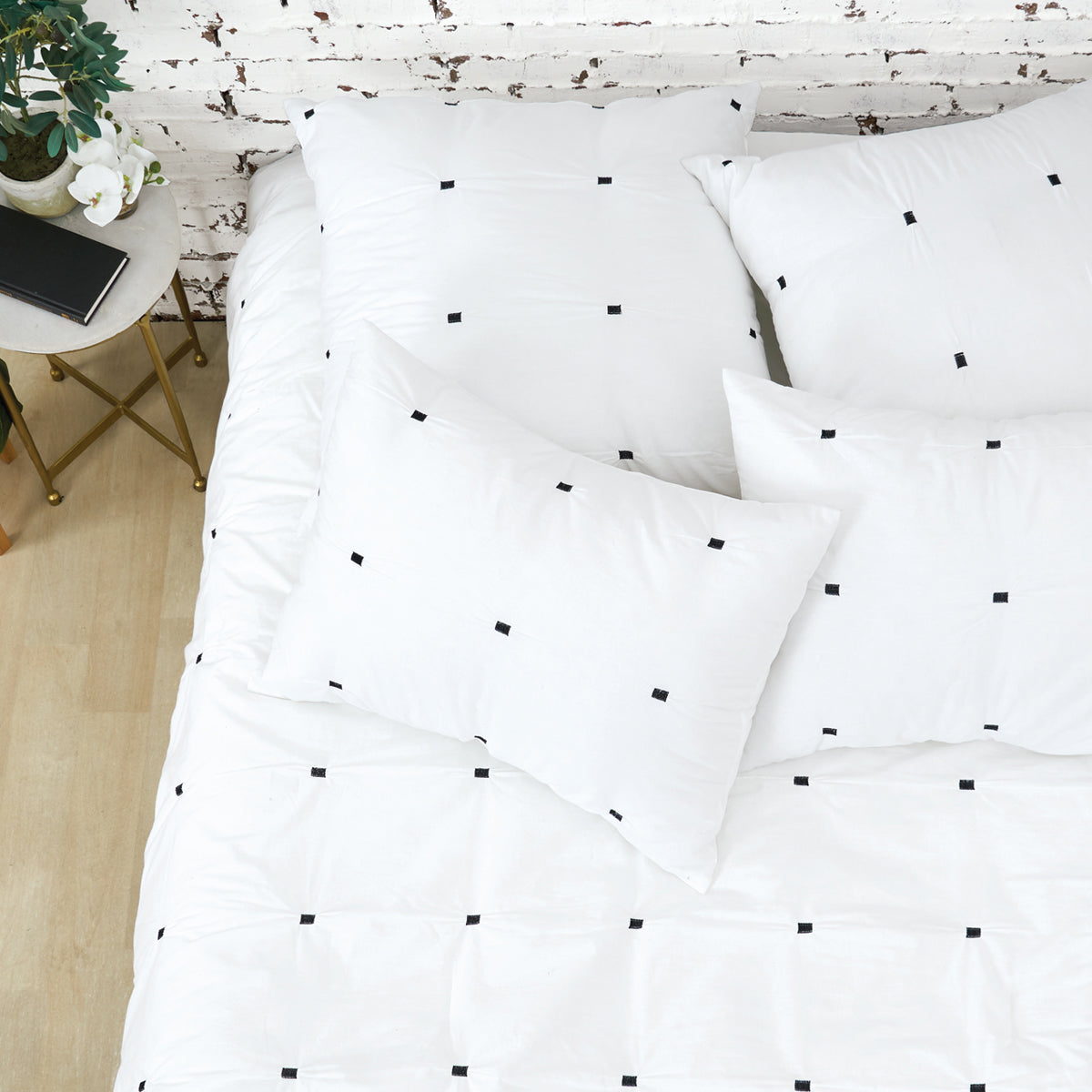 dot embroidery comforter