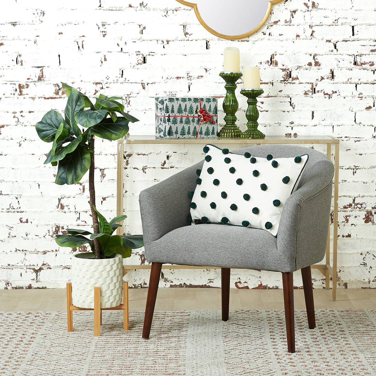 dot pompom pillow