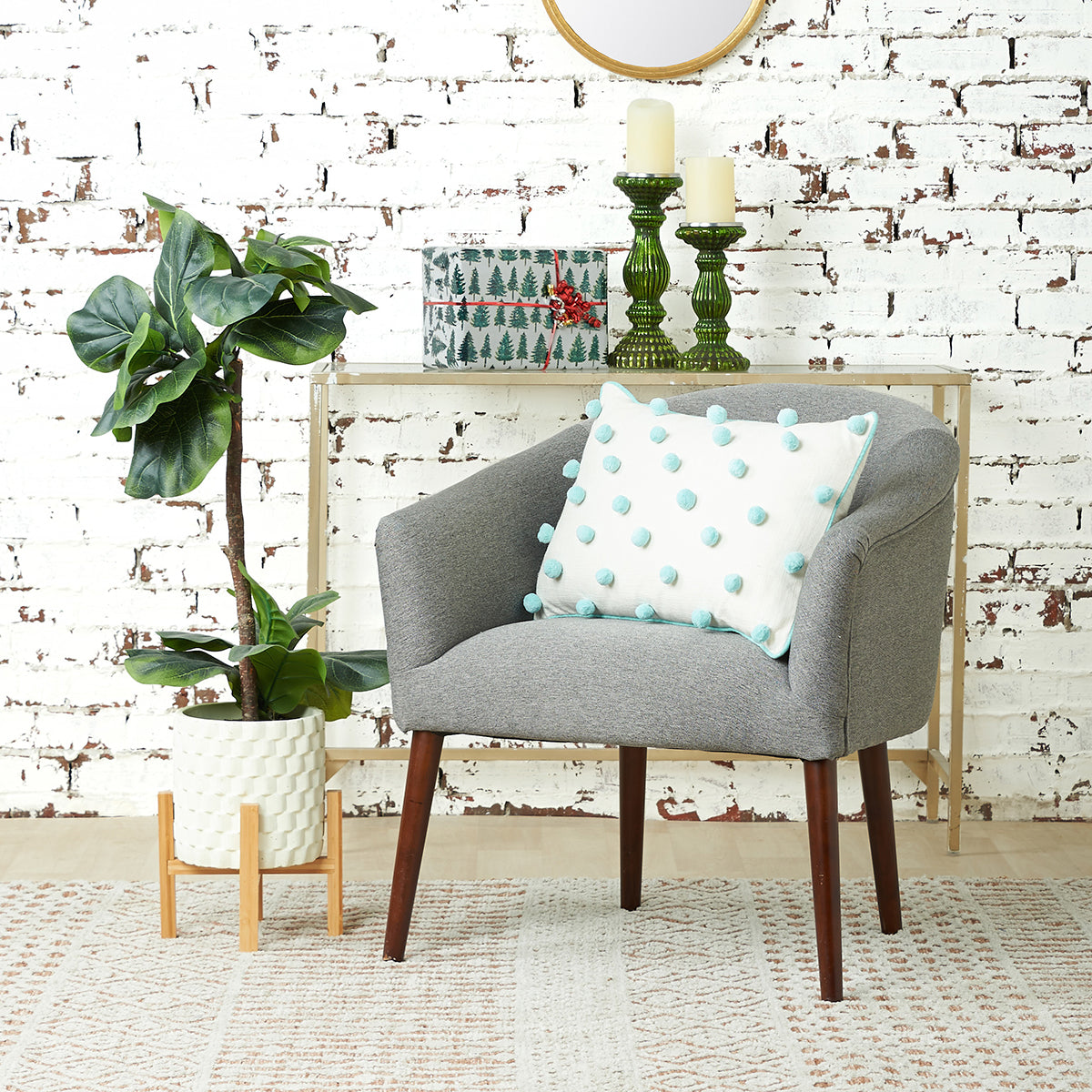 dot pompom pillow