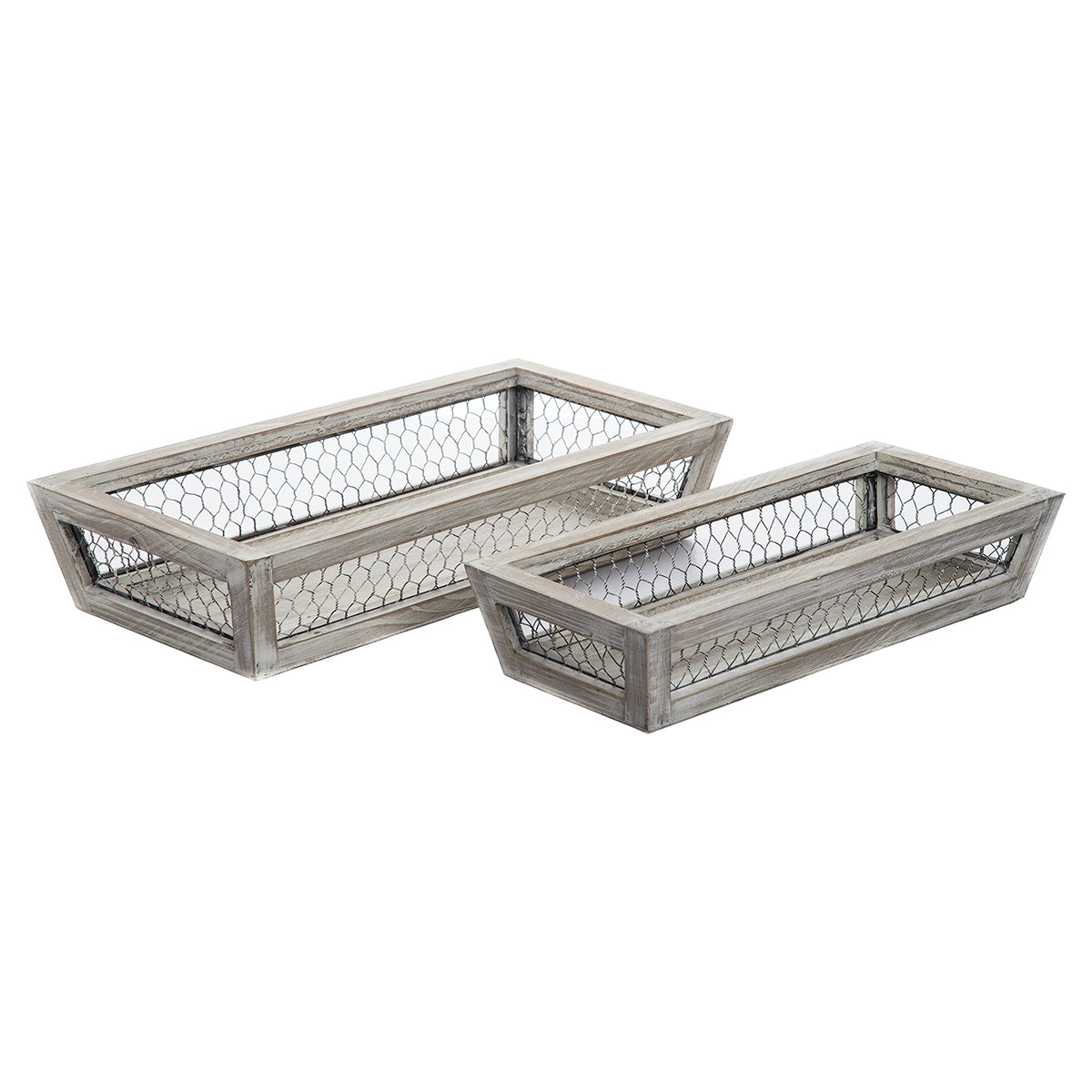 Chicken Wire Low Basket, Set of 2