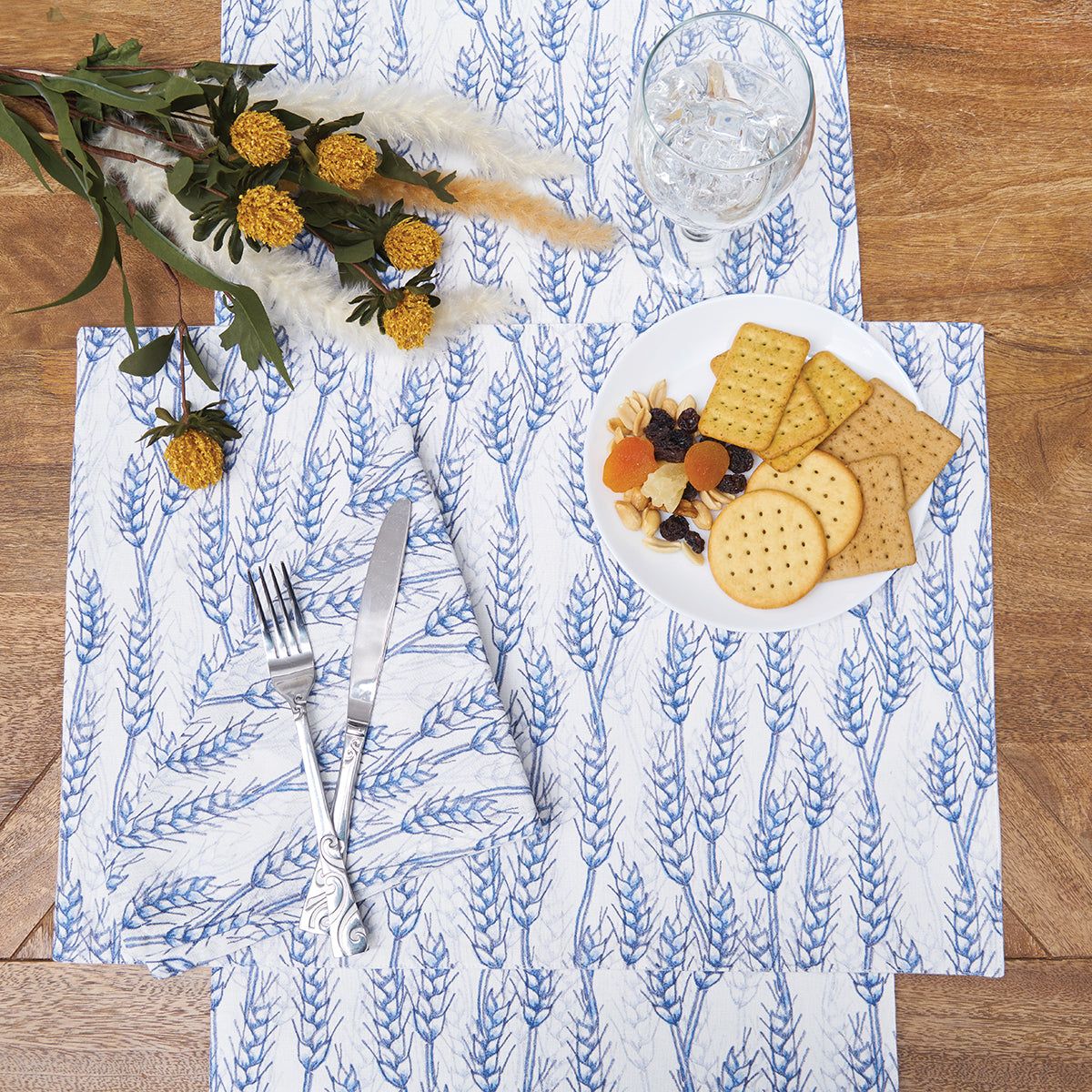 Blue Harvest Wheat Table Linens