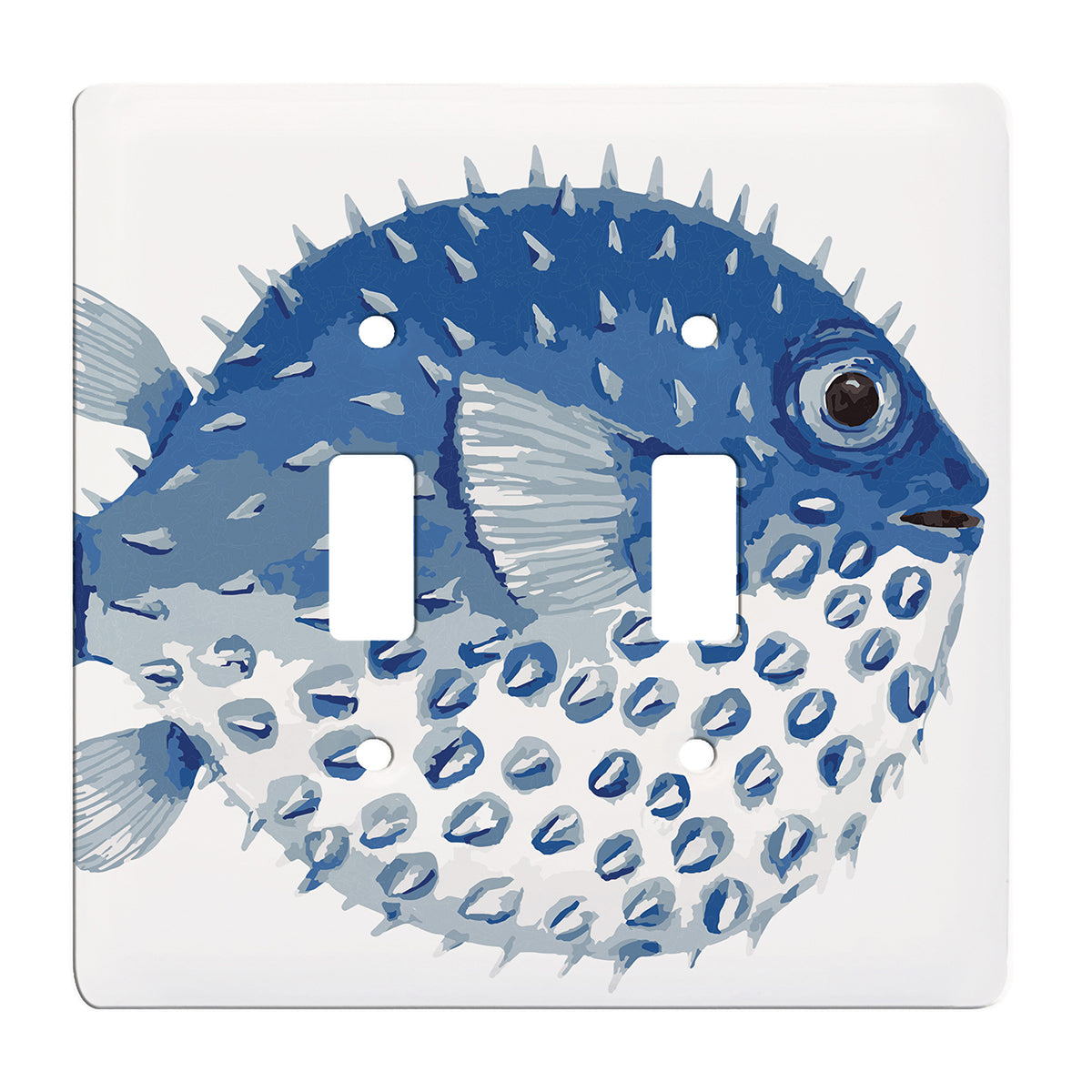Blue Puffer Fish Switchplate