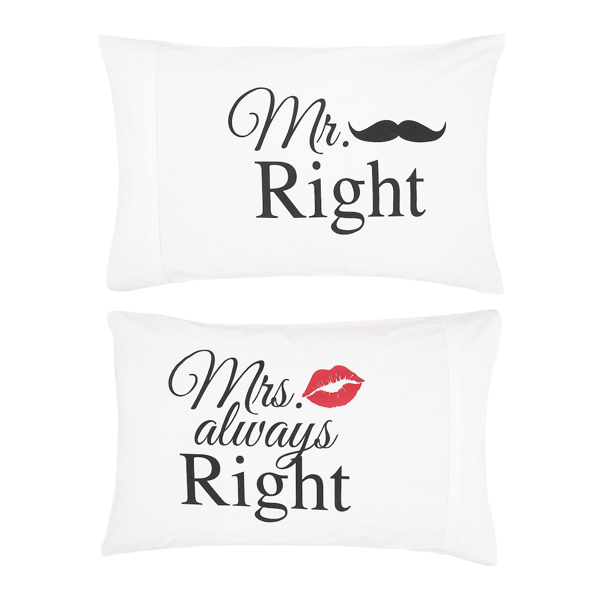 Mr & Mrs Right Pillowcase Set