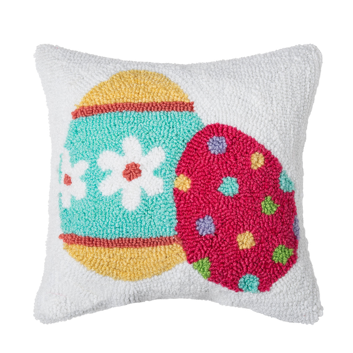 Easter Eggs Hooked Mini Pillow