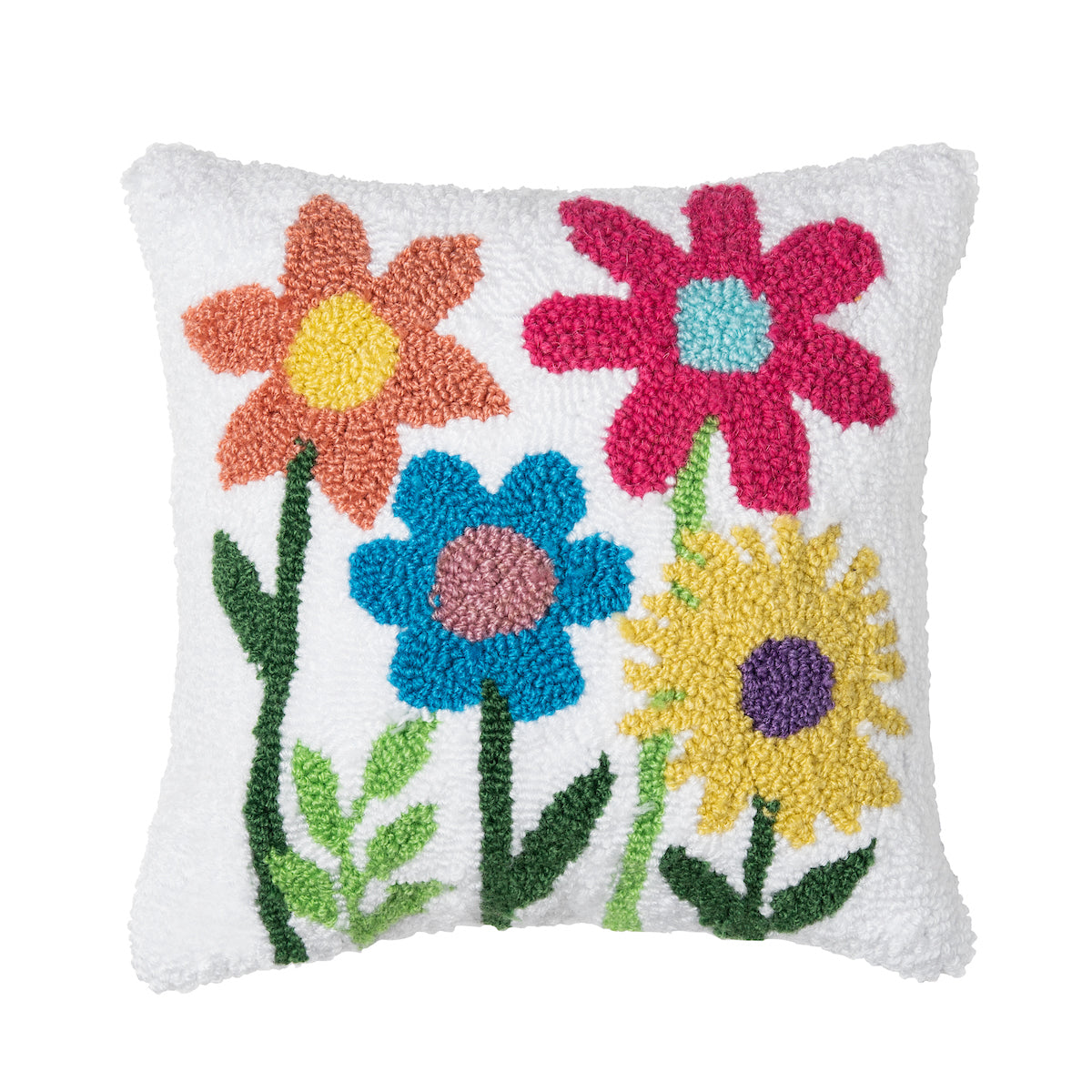 Floral Garden Hooked Mini Pillow