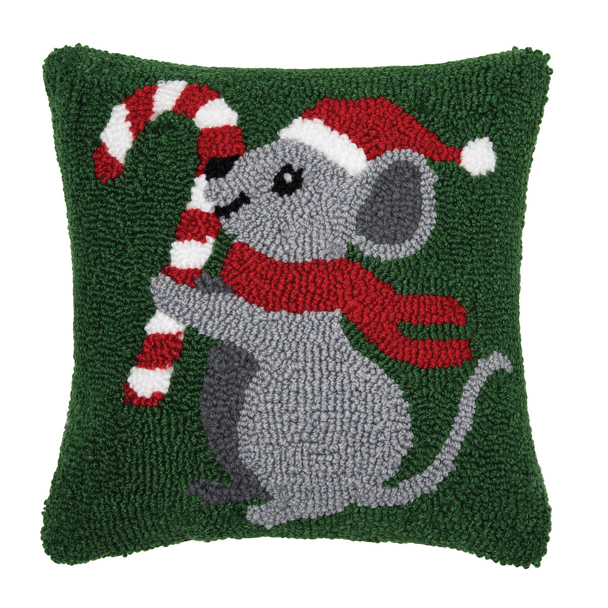 Christmas Mouse Hooked Mini Pillow