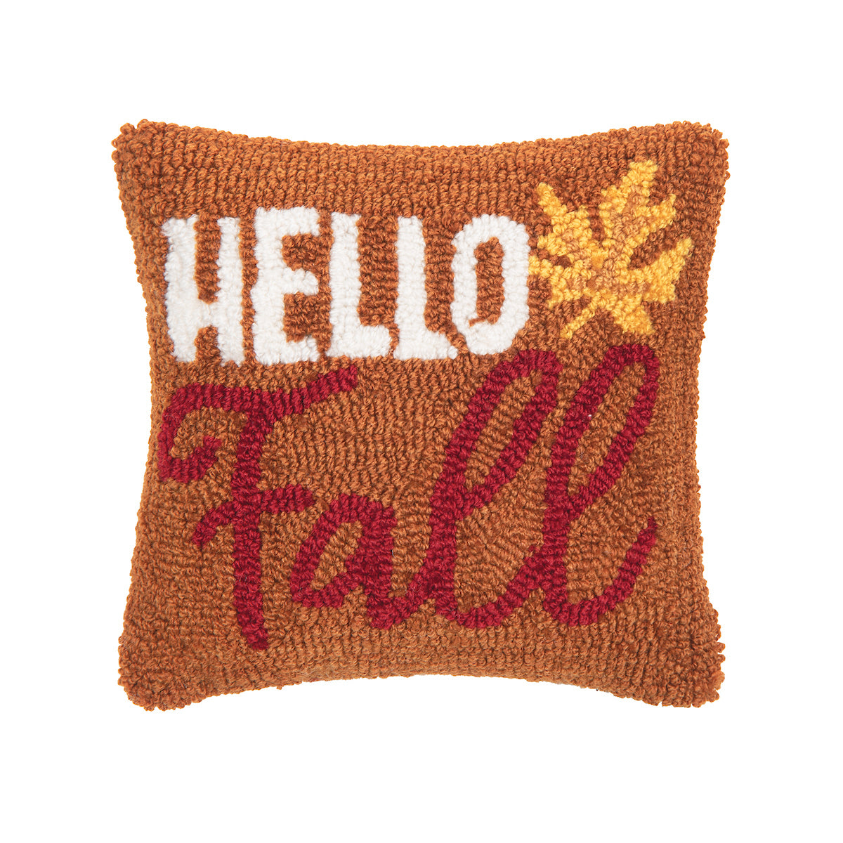 Hello Fall Hooked Mini Pillow