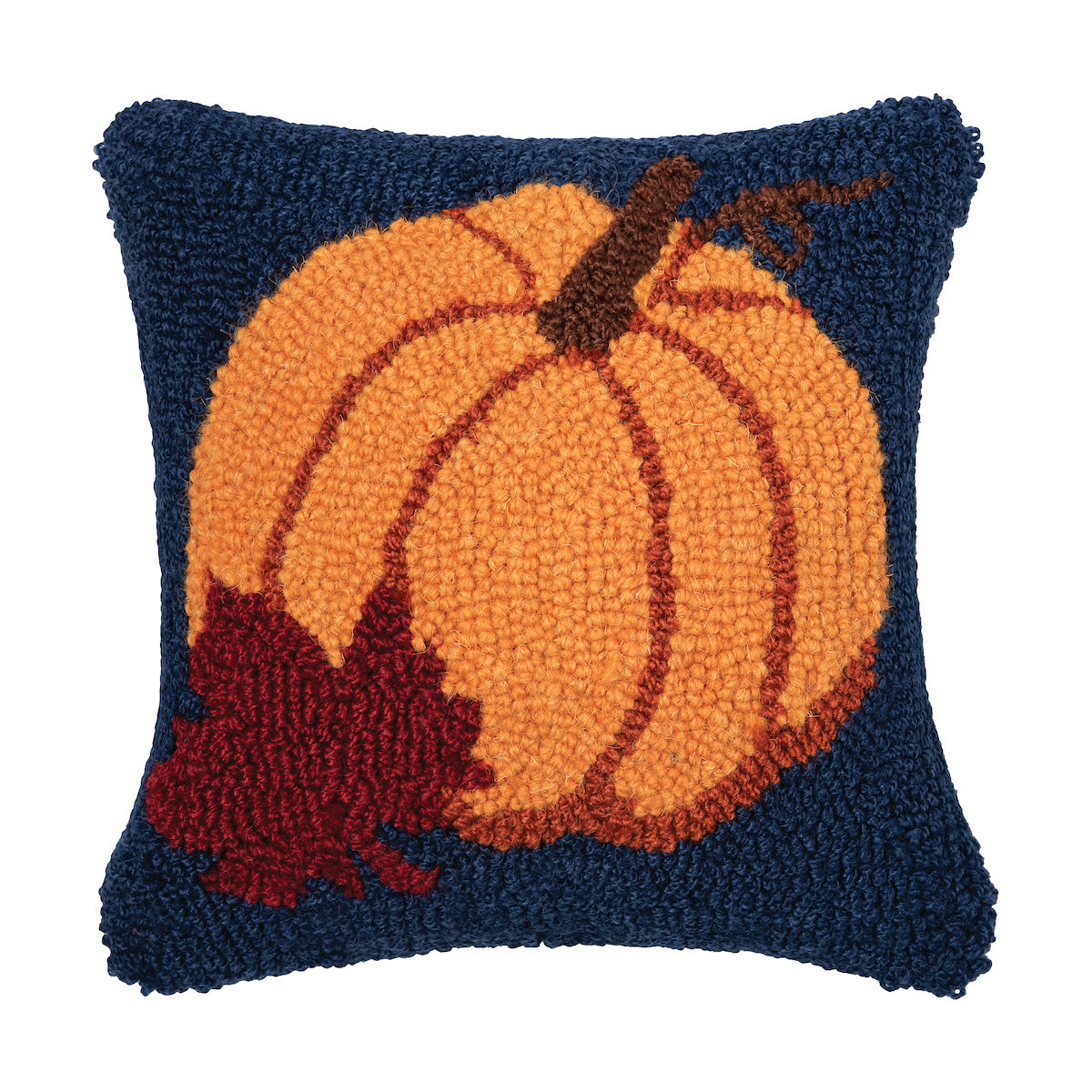 Autumn Pumpkin Hooked Mini Pillow
