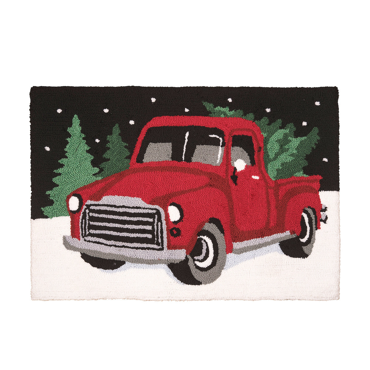 Snow Truck Hooked Rug