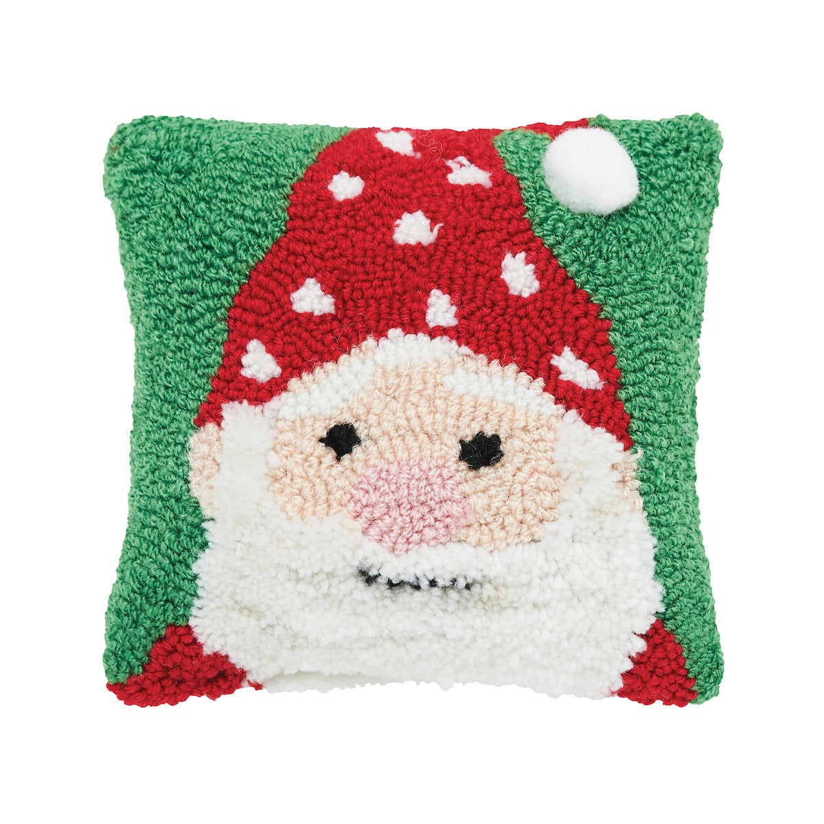 Santa Hooked Mini Pillow