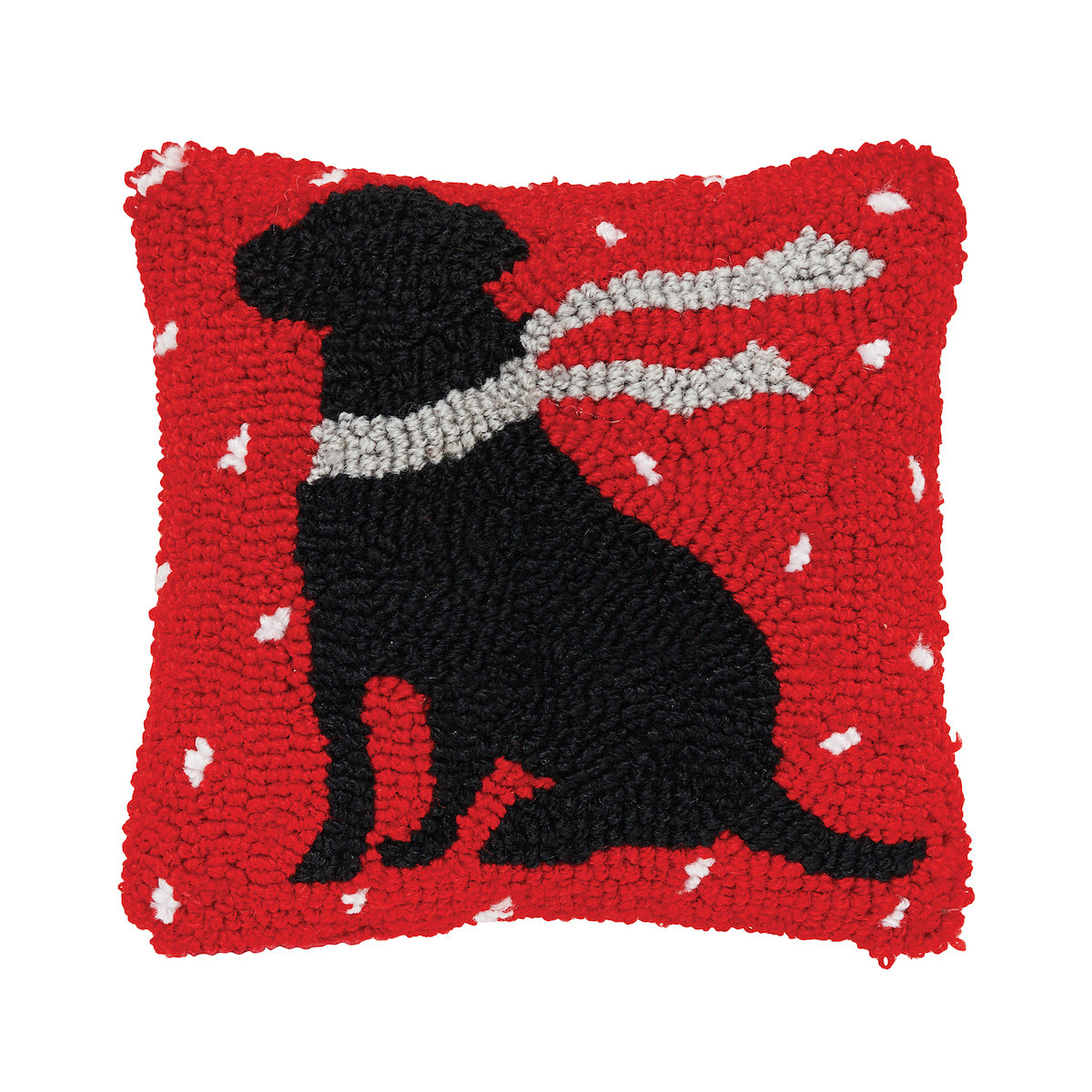 Winter Dog Hooked Mini Pillow