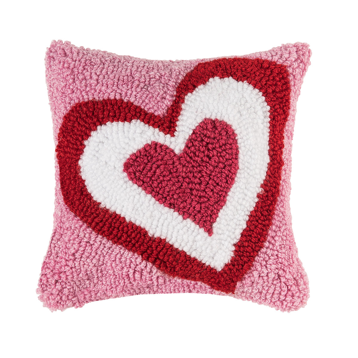 Triple Heart Hooked Mini Pillow