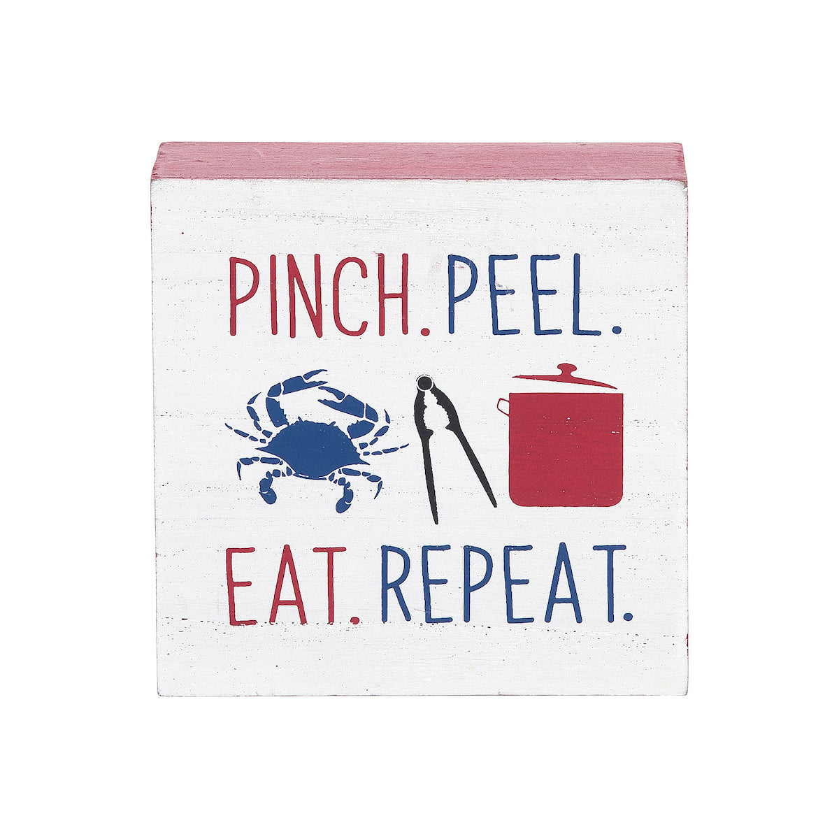 Pinch Peel Eat Repeat Block Shelf Sitter