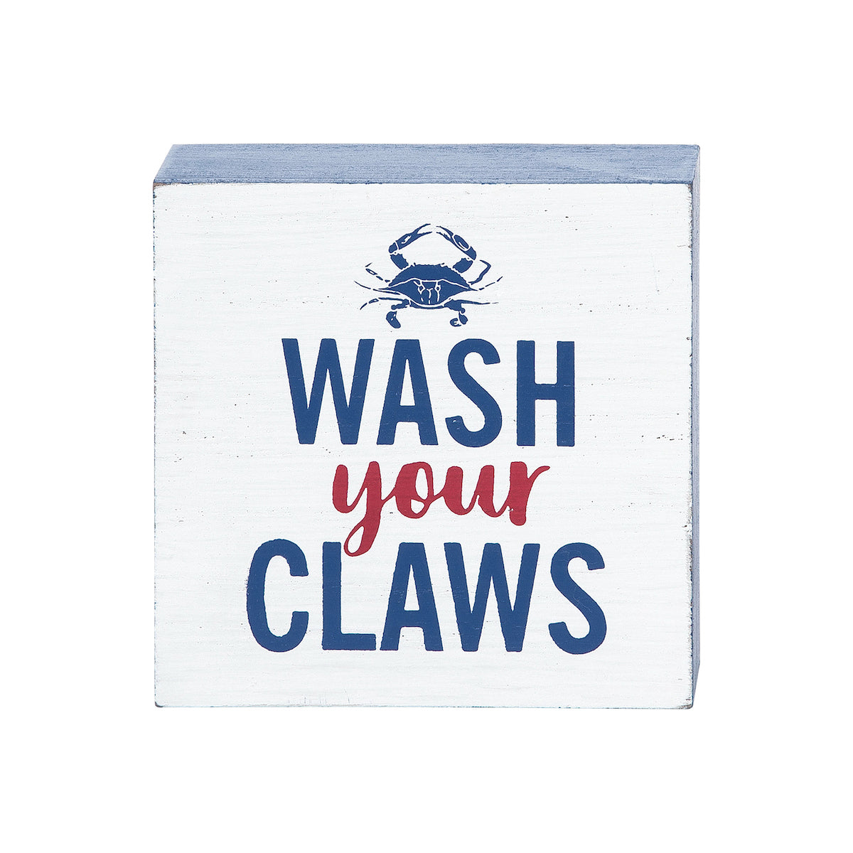 Wash Your Claws Wood Block Shelf Sitter