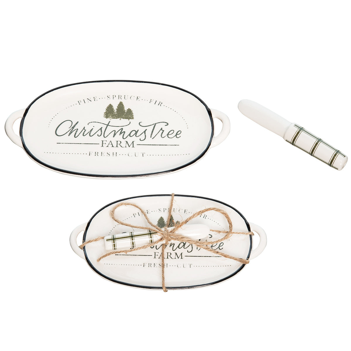 Christmas Tree Hostess & Spreader Set