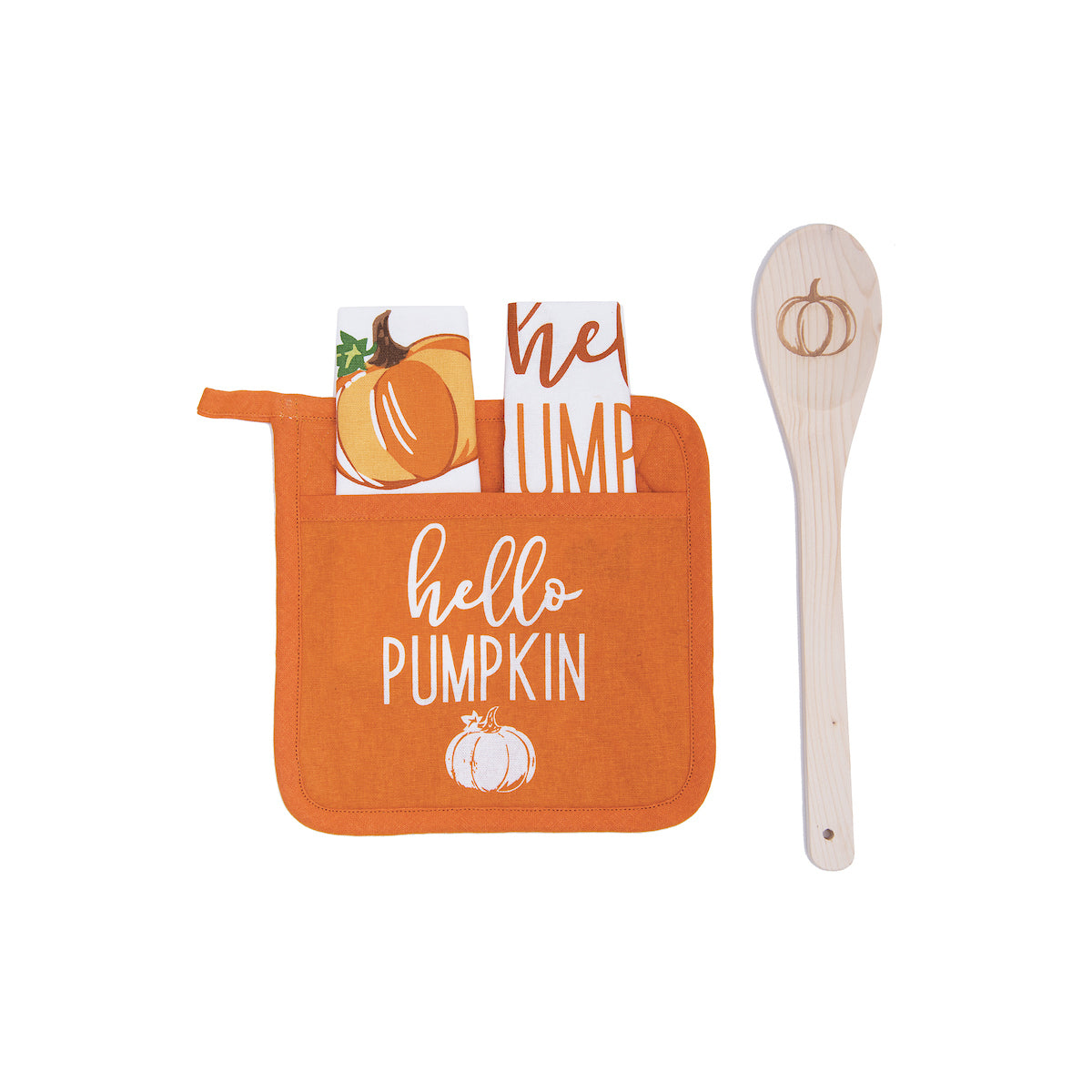 Hello Pumpkin Pot Holder, Set of 4