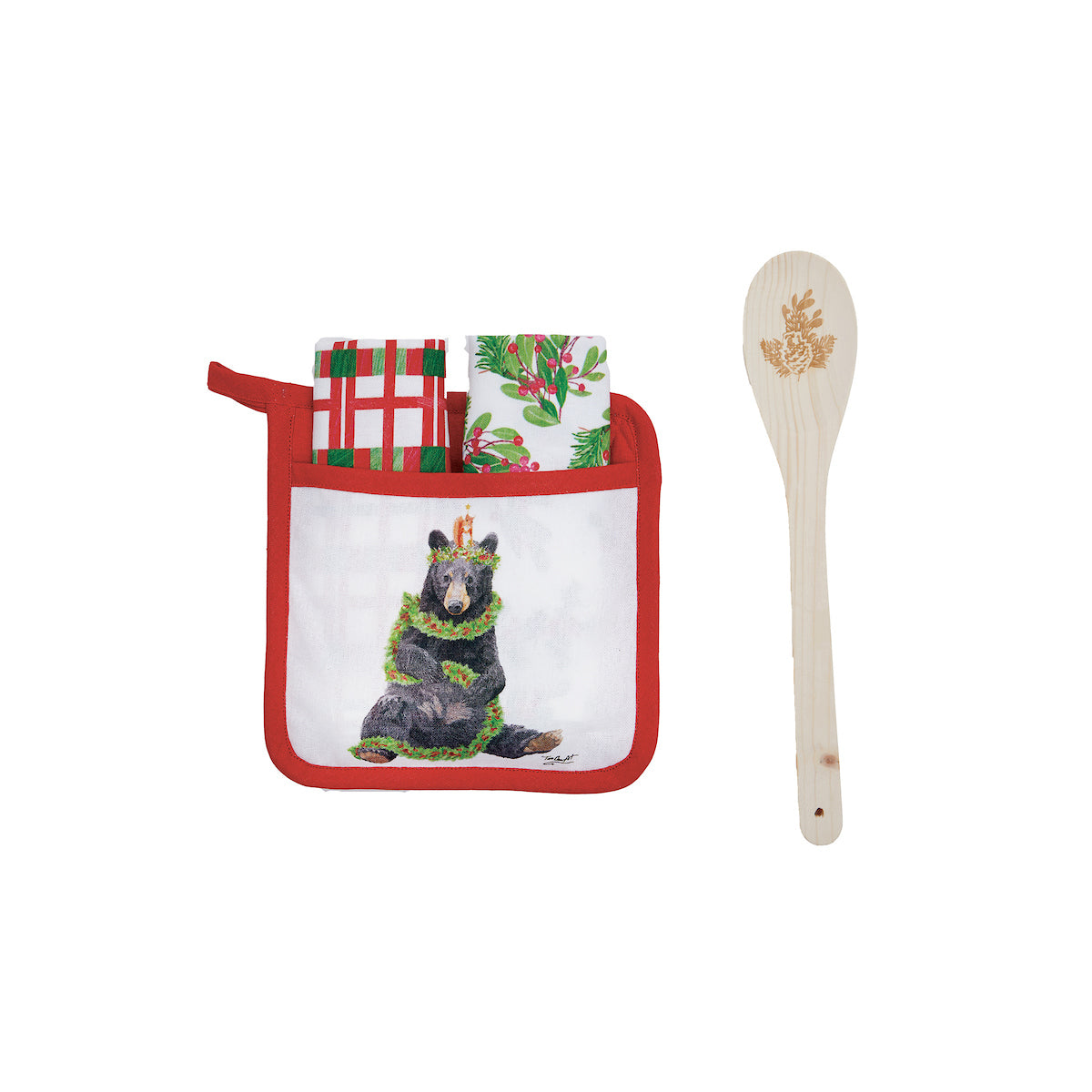 Yuletide Bear Pot Holder, Set of  4