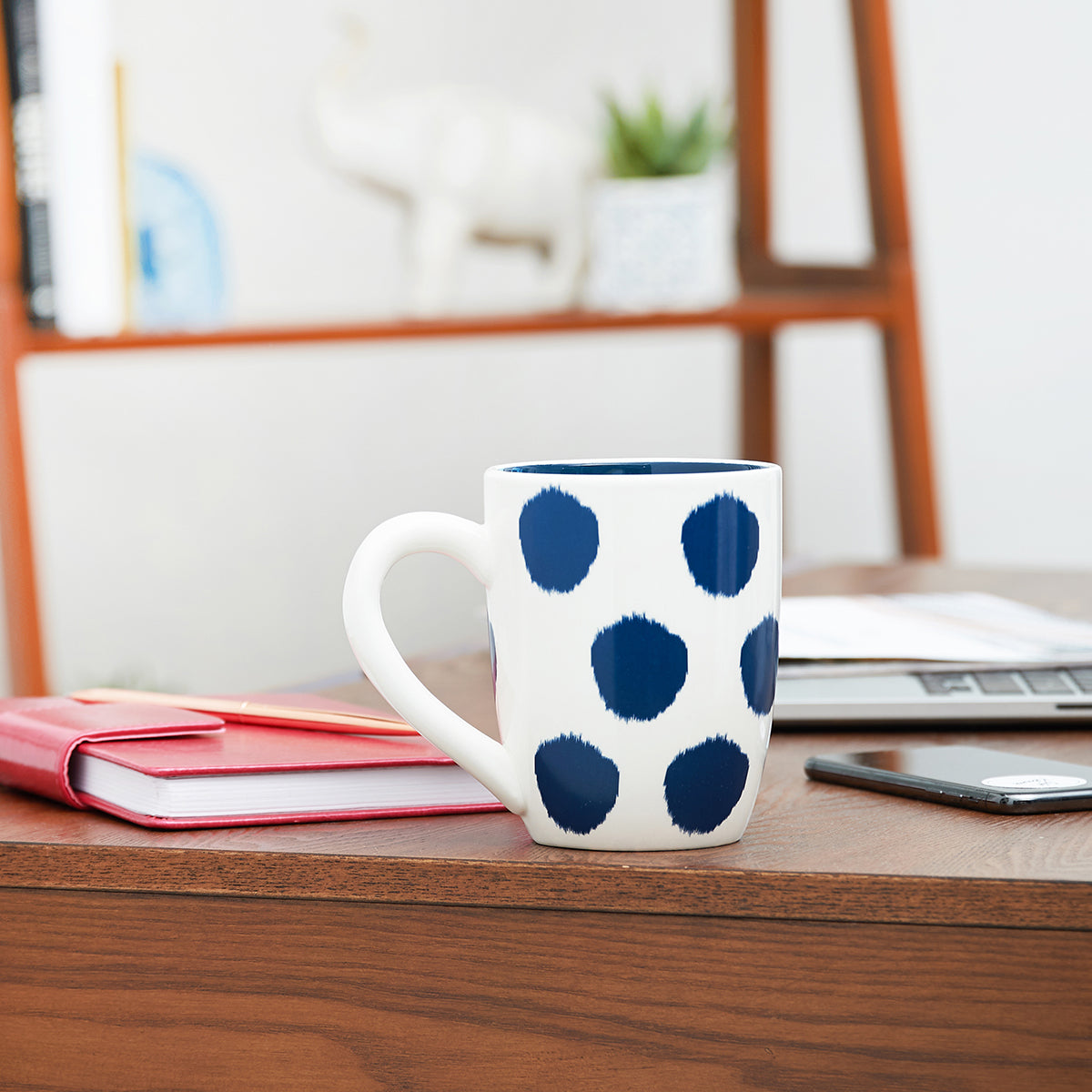 indigo dot mug
