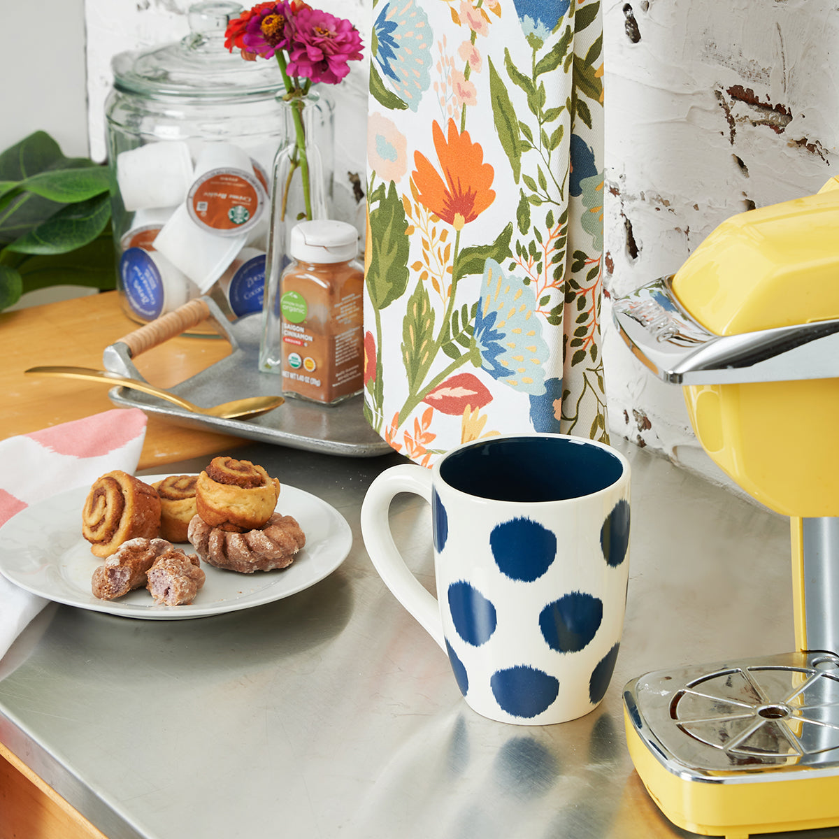 indigo dot mug