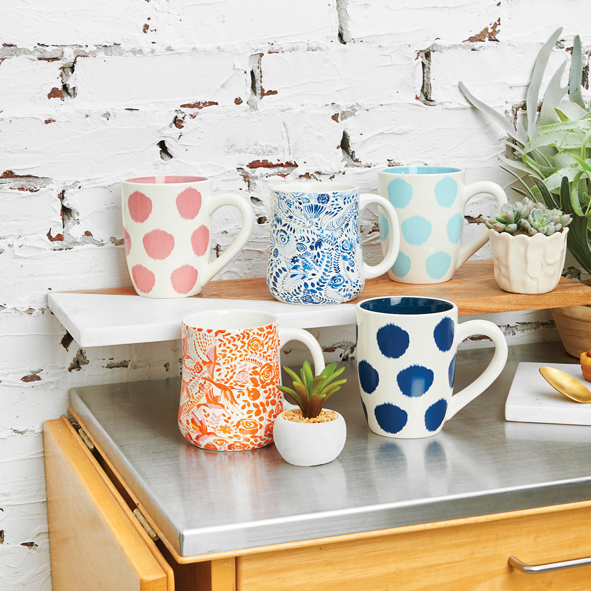 indigo dot mug