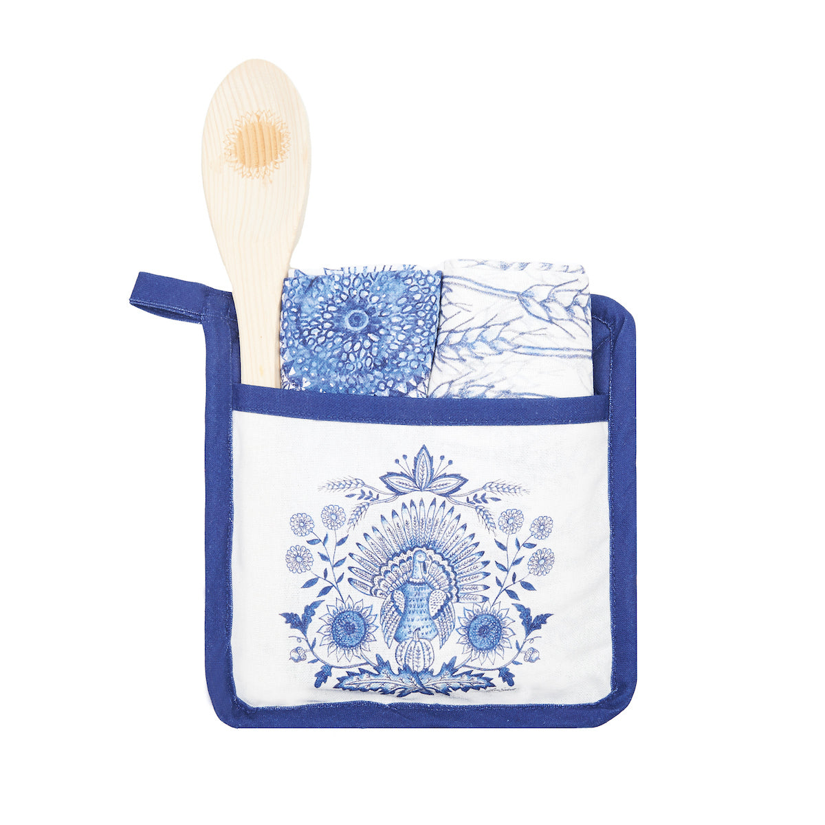 Blue Harvest Turkey Potholder Set