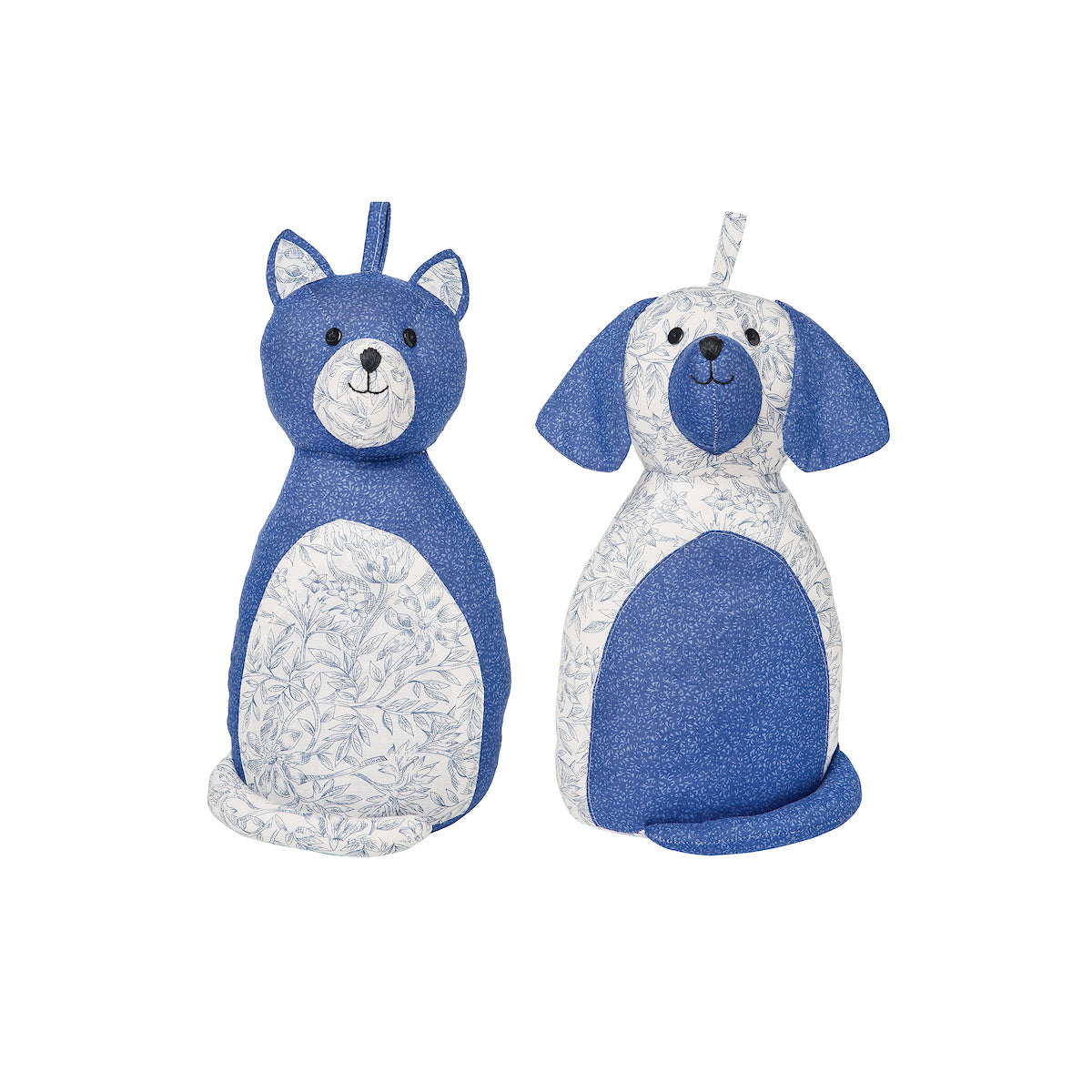 Blue Dog & Cat Doorstop, Set of 2