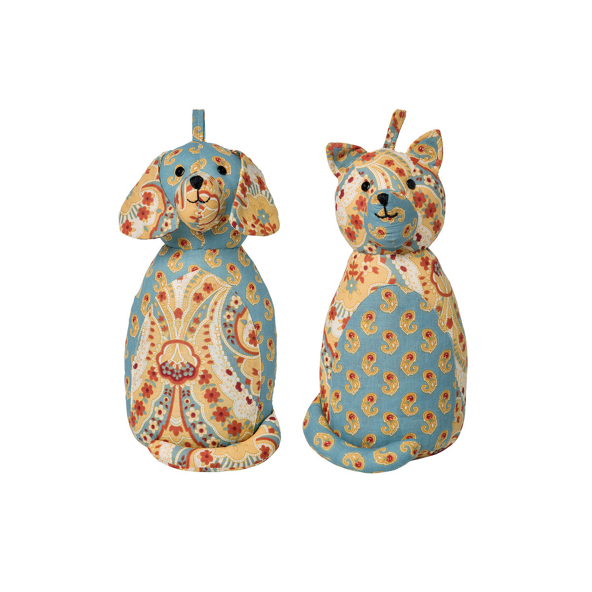 Orange Dog & Cat Doorstop, Set of 2