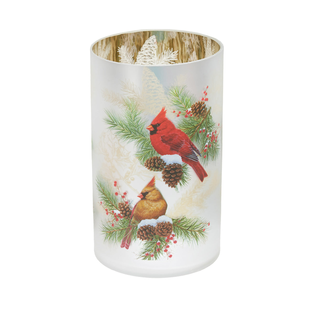 Cardinals Large Glass Container