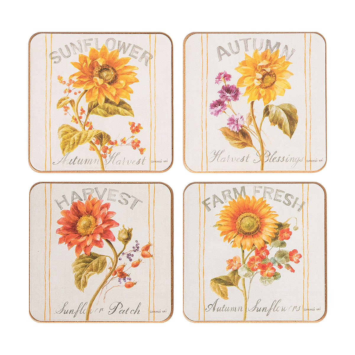 Sunflower Patch Coaster, Set of 4