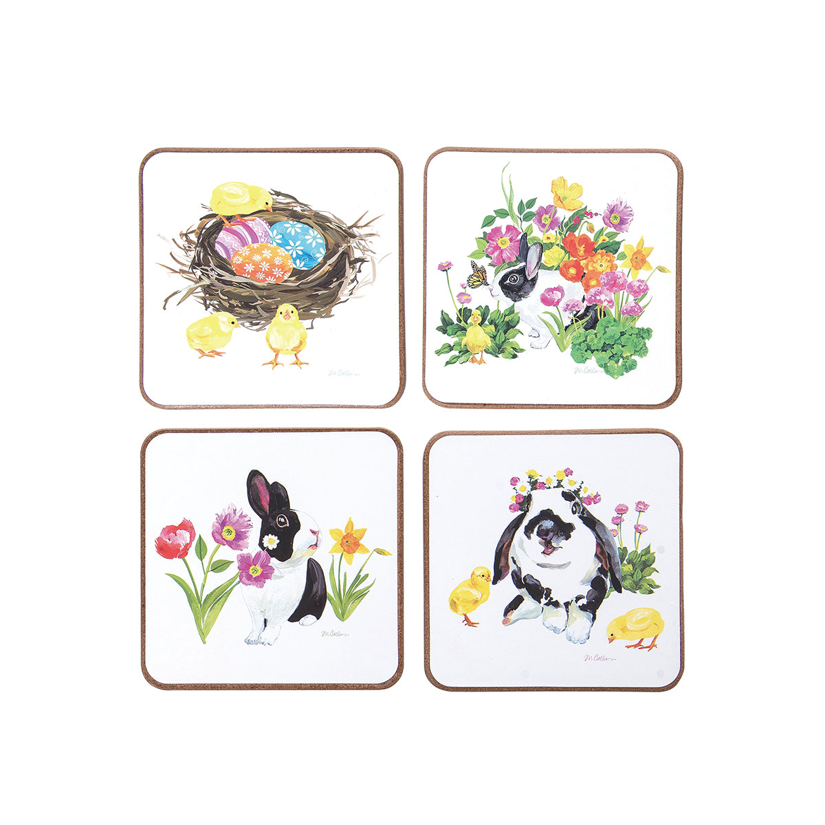 Easter Garden Coasters, Set of 4